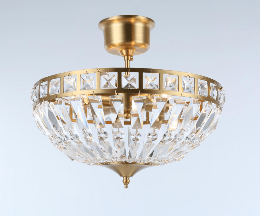 Flores Ø35 Latón cepillado cristal De Norrsken Design - La l&aacute;mpara de techo Flores en lat&oacute;n cepillado es una fuente de luz elegante y sofisticada que realza cualquier estancia con su dise&ntilde;o moderno y detalles exclusivos.