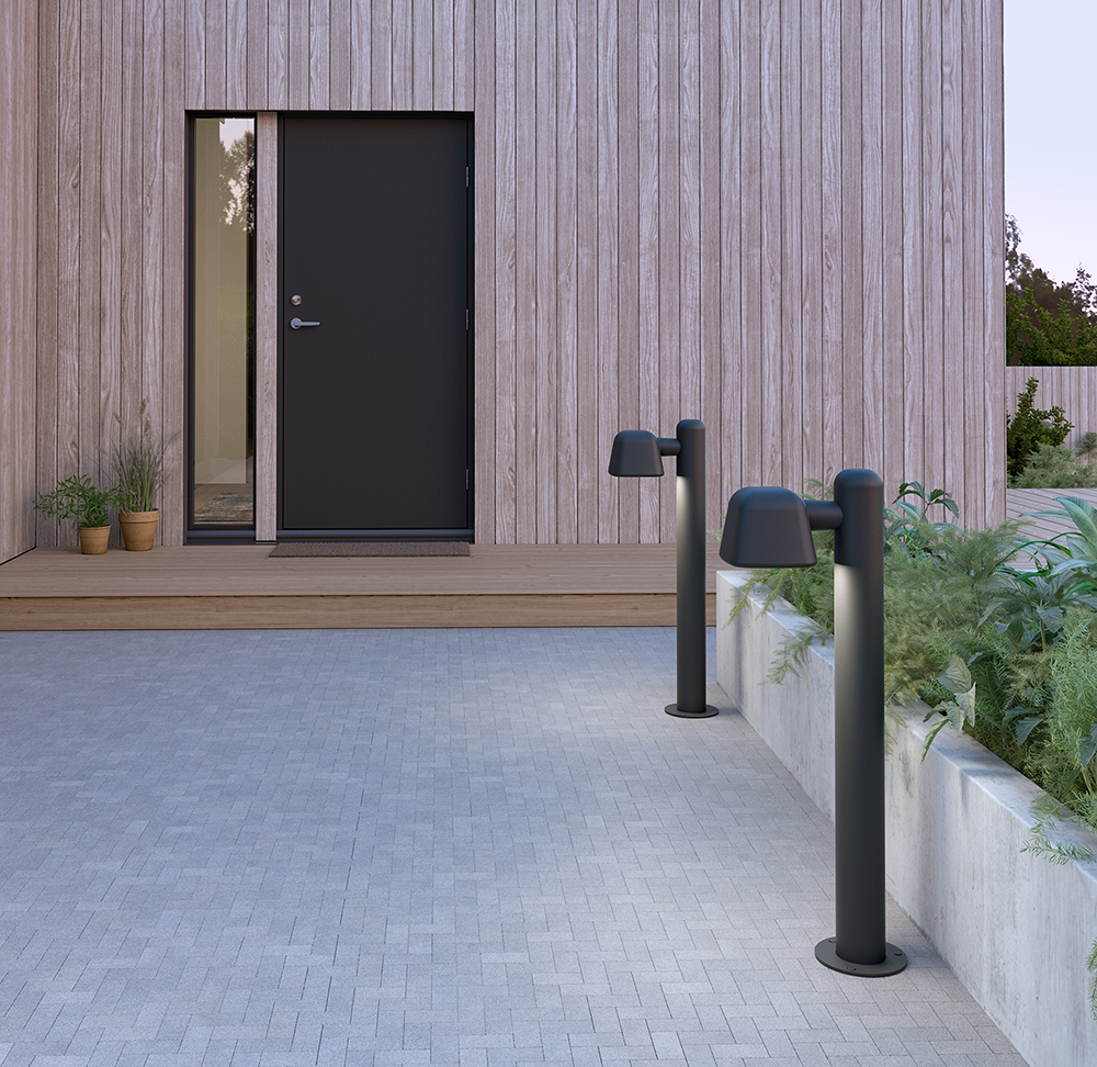 Boo 90cm Negro balizas De Belid - Fabricado en Varberg a partir de aluminio reciclado con una hermosa estructura de superficie.