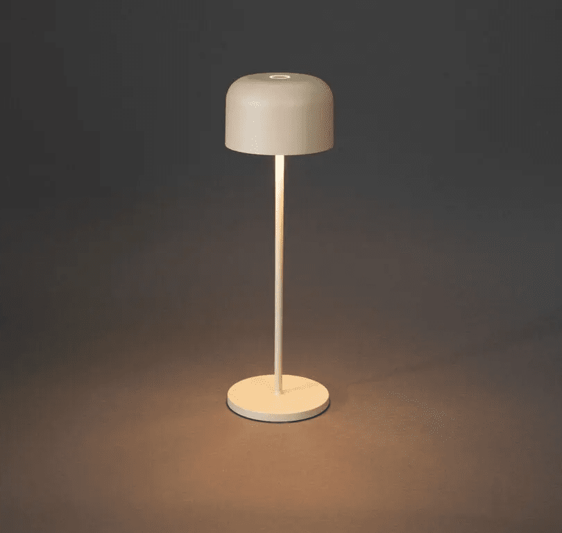 Lille 36cm Arena portátil De Konstsmide - La l&aacute;mpara est&aacute; equipada con un regulador t&aacute;ctil para que puedas ajustar el brillo y la temperatura del color desde luz amarilla c&aacute;lida hasta luz blanca c&aacute;lida.
