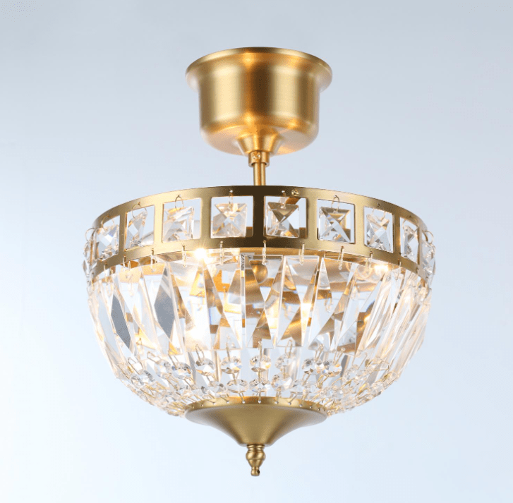 Flores Ø25 Latón cepillado cristal De Norrsken Design - La lámpara de techo Flores, de latón cepillado, es una obra maestra de elegancia y lujo.