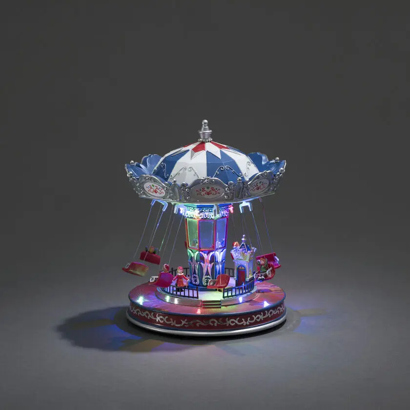 Decoración Navideña Mecánica Con Carrusel 27cm Multicolor De Konstsmide - &iexcl;Revive la magia de la Navidad con esta decoraci&oacute;n navide&ntilde;a mec&aacute;nica en forma de carrusel colorido!