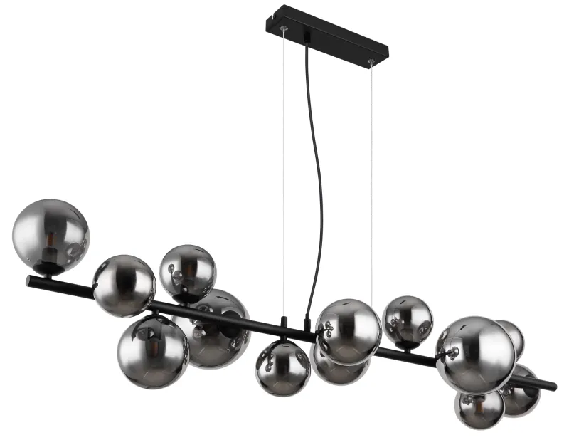 Riha 120cm Color humo Lámpas de techo De Globo Lighting - Lampan &auml;r av mattsvart metall och ger ditt hem en lyxig och inbjudande atmosf&auml;r.