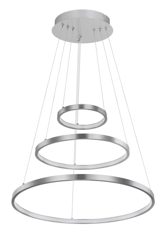 Ralph Ø50 Níquel Lámpas de techo De Globo Lighting - Designad med tre ringar och en h&ouml;jd p&aring; 120 cm, ger den ett unikt och stilrent uttryck.