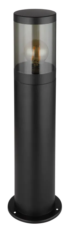 Xeloo 50cm Negro balizas De Globo Lighting - Tillverkad i rostfritt st&aring;l med en r&ouml;kf&auml;rgad plastsk&auml;rm ger den ett mjukt och behagligt ljus.