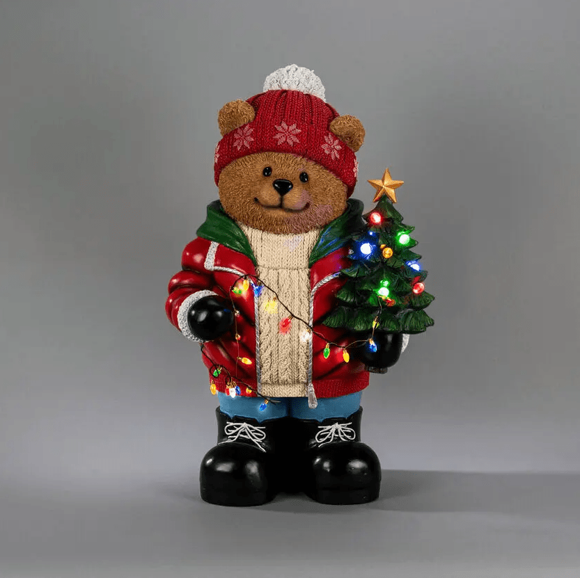 Osito De Peluche Grande 66cm Multicolor De Konstsmide - &iexcl;Difunde el esp&iacute;ritu navide&ntilde;o con este adorable osito de peluche con ropa de invierno!