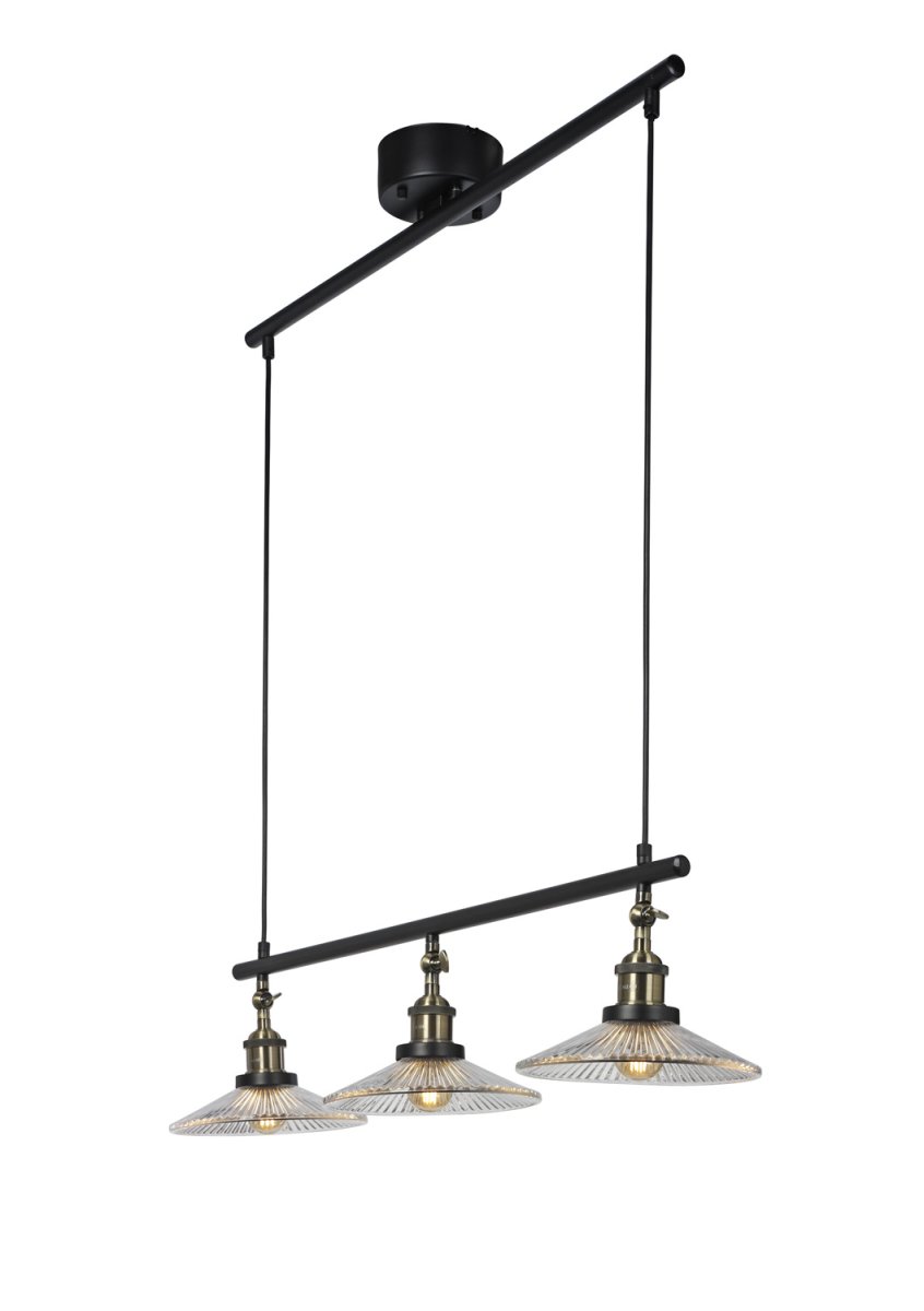 Cobble 82cm Negro Lámpas de techo De Cottex - La altura es regulable y la lámpara se puede suspender del techo hasta una altura máxima de 123 cm.