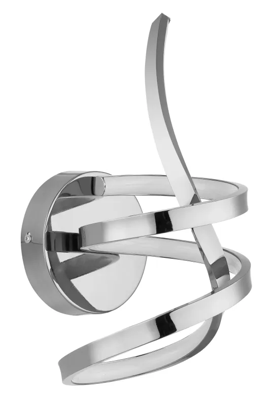 Iduna Ø35 Cromo lámpara de pared De Globo Lighting - Iduna &auml;r en v&auml;gglampa som imponerar med sin unika design, d&auml;r den eleganta b&ouml;jda formen och den stilfulla knuten i mitten skapar en modern estetik.