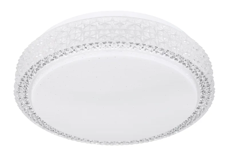 Ovi Ø30 Blanco plafón De Globo Lighting - Kombinationen av vit metall, glittrande dekordetaljer och klara plastkristaller g&ouml;r den till en riktig blickf&aring;ngare.