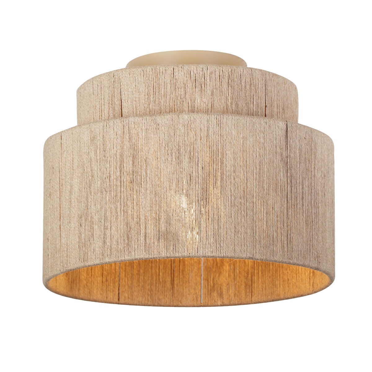 Smilla Ø30 Naturaleza plafón De Trio Lighting - Con su elegante combinaci&oacute;n de yute natural y metal negro mate, Smilla combina el encanto r&uacute;stico con un dise&ntilde;o moderno: un detalle perfecto para un interior elegante y armonioso.