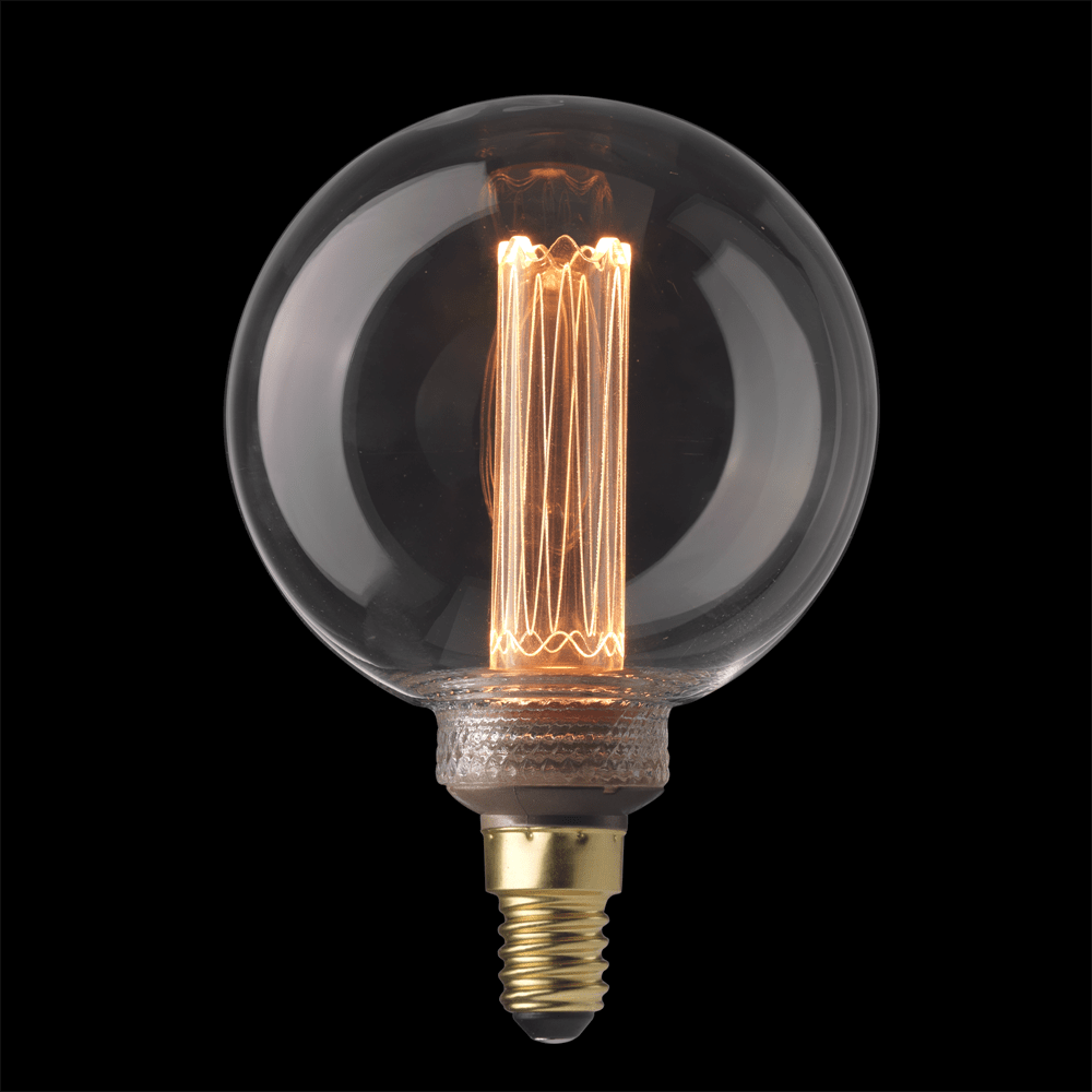 UNI-K E14 Globo 80 2,3W 1800K De Unison - Filamentos LED de gran tamaño que imitan una lámpara de filamento de carbono.