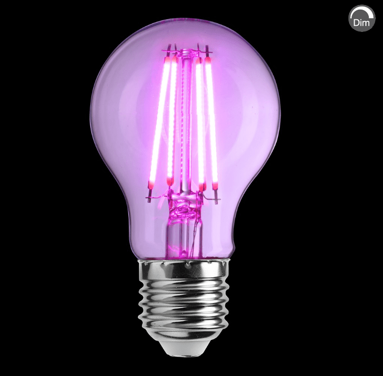 E27 LED para plantas 6W Rosa De Unison - L&aacute;mpara de crecimiento LED normal E27 6W regulable.