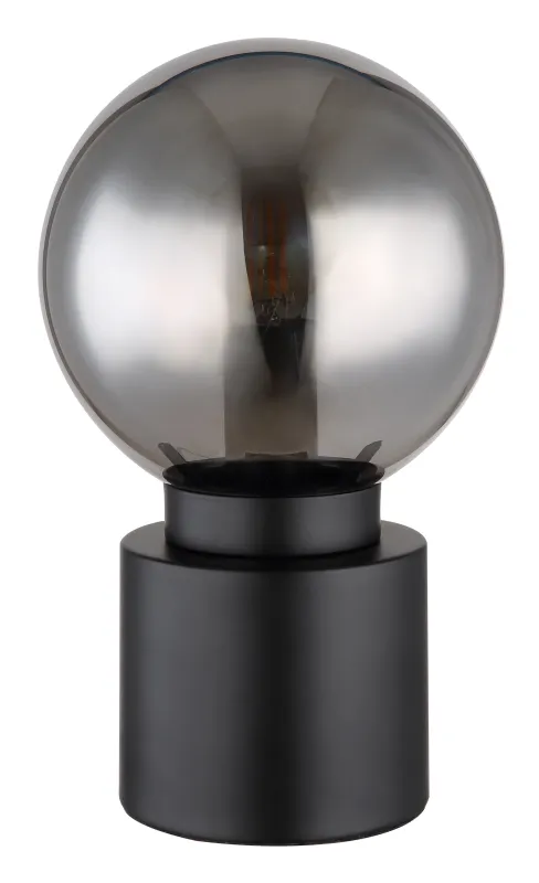 Marka 25cm Negro lámpara de mesa De Globo Lighting - Den praktiska str&ouml;mbrytaren p&aring; sladden g&ouml;r den enkel att anv&auml;nda, och med sin kompakta storlek passar den perfekt p&aring; alla ytor.