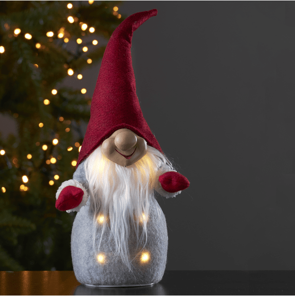 Joylight Papá Noel ROJO De Star Trading - Acogedor Pap&aacute; Noel con gorro rojo y guantes rojos.