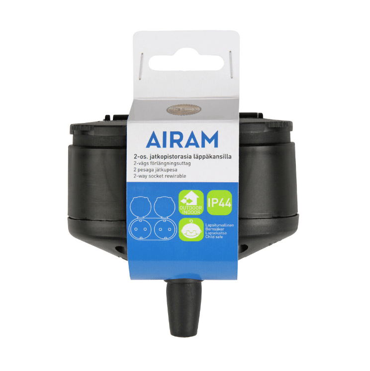 Enchufe Múltiple De Exterior Con 2 Tomas De Airam - Regletas de enchufes plegables para conectar nuevos dispositivos de exterior.