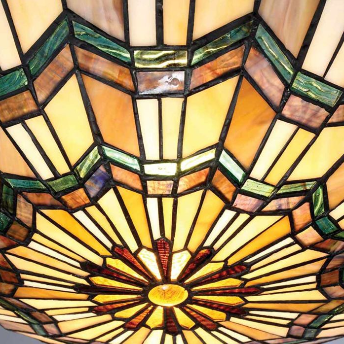 Alscott Ø42 Multicolor De Elstead Lighting - La base clásica de la lámpara está elegantemente acabada en bronce y subraya el carácter atemporal y artesanal del diseño.