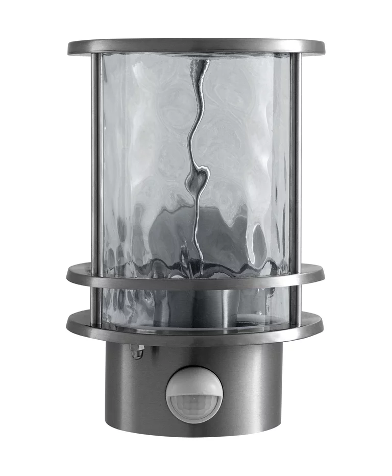 Post Sensor Acero inoxidable lámpara de exterior De Ledvance - Fabricada en acero inoxidable con una c&uacute;pula de cristal transparente de aspecto martillado, proporciona un hermoso juego de luz y crea una atm&oacute;sfera acogedora.