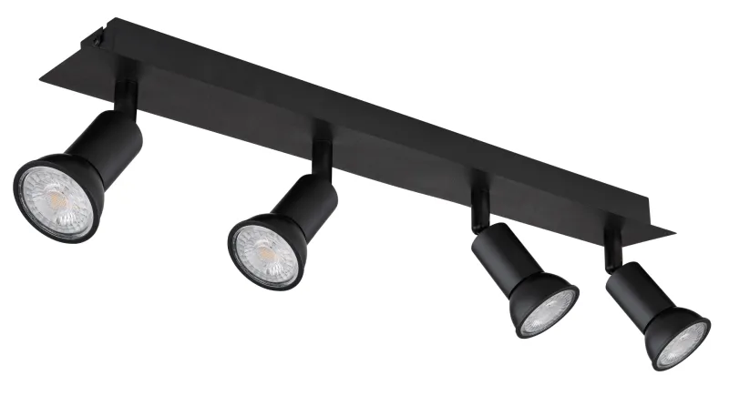 Drew 4 Negro foco de techo De Globo Lighting - Drew &auml;r en stilren takspotlight som imponerar med sin enhetliga svarta design.