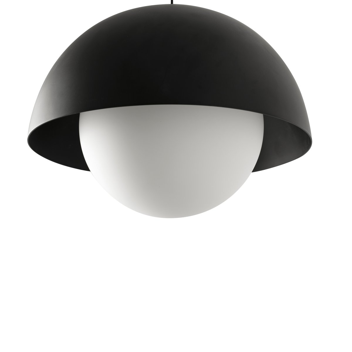 Marisol Ø30 Negro Lámpas de techo De Faro Barcelona - Marisol es una elegante l&aacute;mpara colgante de l&iacute;neas suaves y un dise&ntilde;o retro minimalista que se integra en cualquier hogar.