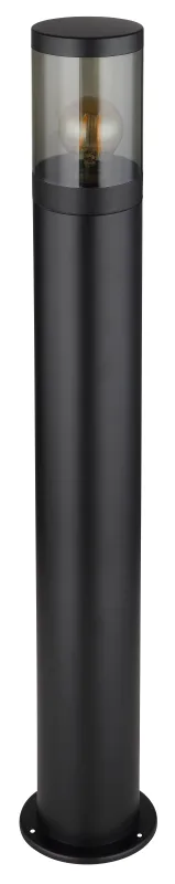 Xeloo 80cm Negro balizas De Globo Lighting - Tillverkad i rostfritt st&aring;l med en r&ouml;kf&auml;rgad plastsk&auml;rm ger den ett mjukt och behagligt ljus.