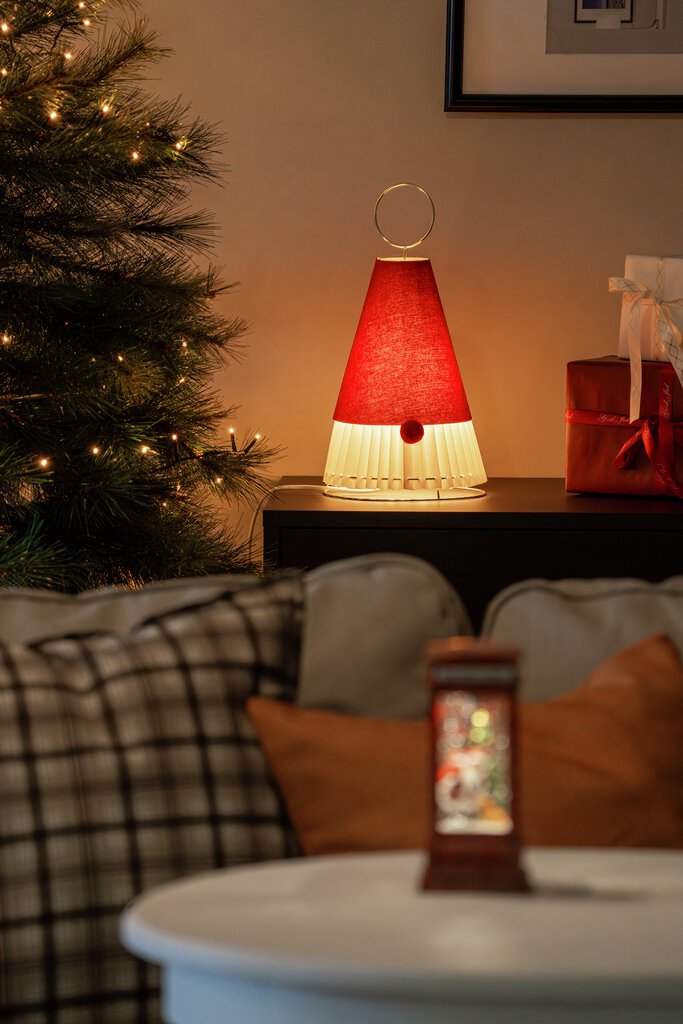 Papá Noel de papel ROJO De Konstsmide - Encantadora decoraci&oacute;n en forma de gnomo de papel: &iexcl;36 cm de alto y llena de esp&iacute;ritu navide&ntilde;o!