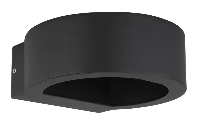 Slice Negro lámpara de exterior De Globo Lighting - Med sin halvcirkelformade design i matt svart aluminium ger den ett elegant intryck samtidigt som den &auml;r v&auml;dert&aring;lig.