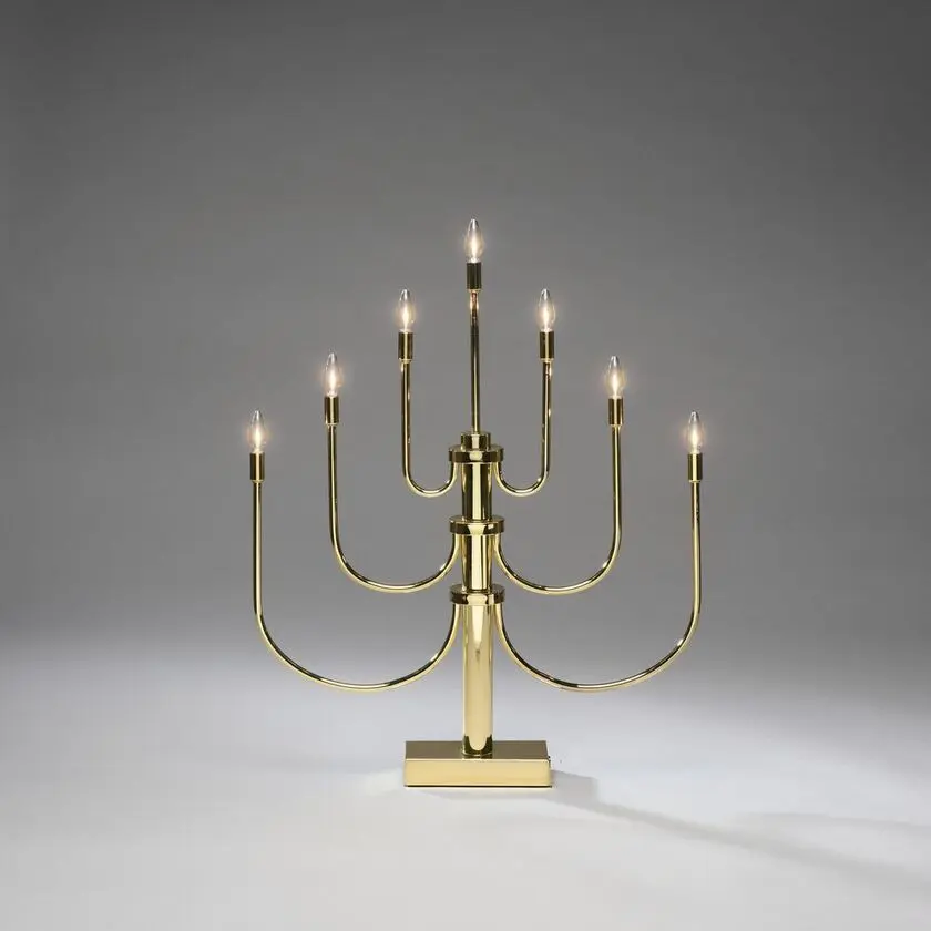 Candelabra 7 Lights Latón De Konstsmide - Ilumina la oscuridad del invierno con este exclusivo candelabro de Adviento con aspecto de lat&oacute;n.