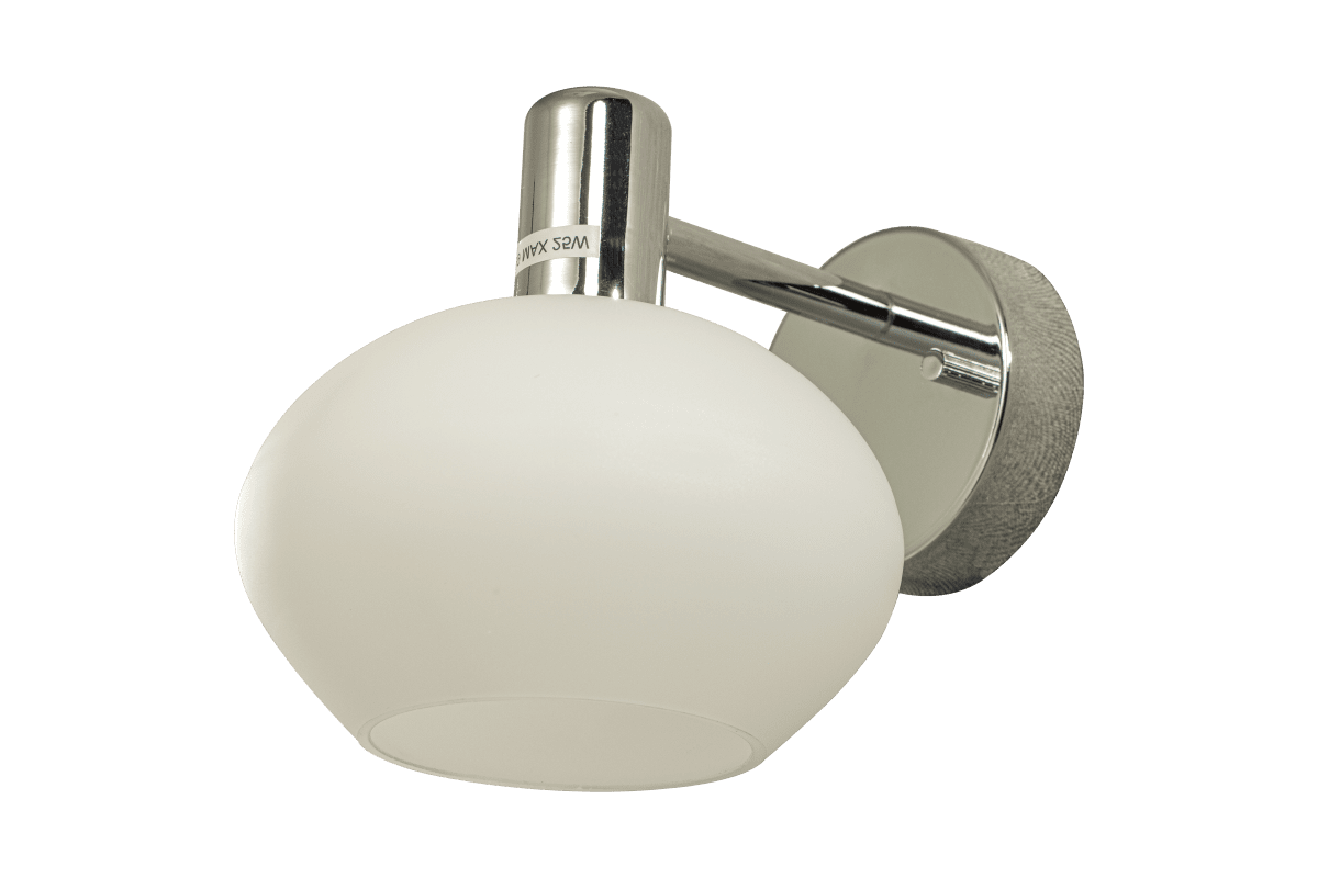 Elba Ø15 Cromo lámpara de baño De Aneta Lighting - Este aplique de pared de metal tiene un dise&ntilde;o elegante con una pantalla de cristal blanco opal que proporciona una luz suave y agradable.