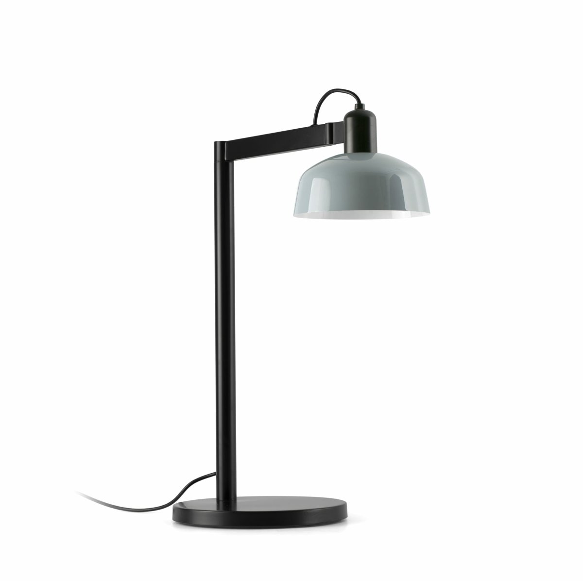 Tatawin 58cm Azul grisáceo lámpara de escritorio De Faro Barcelona - Tatawin es una l&aacute;mpara de mesa con estructura negra y pantalla met&aacute;lica gris que proporciona una luz direccional y focalizada.
