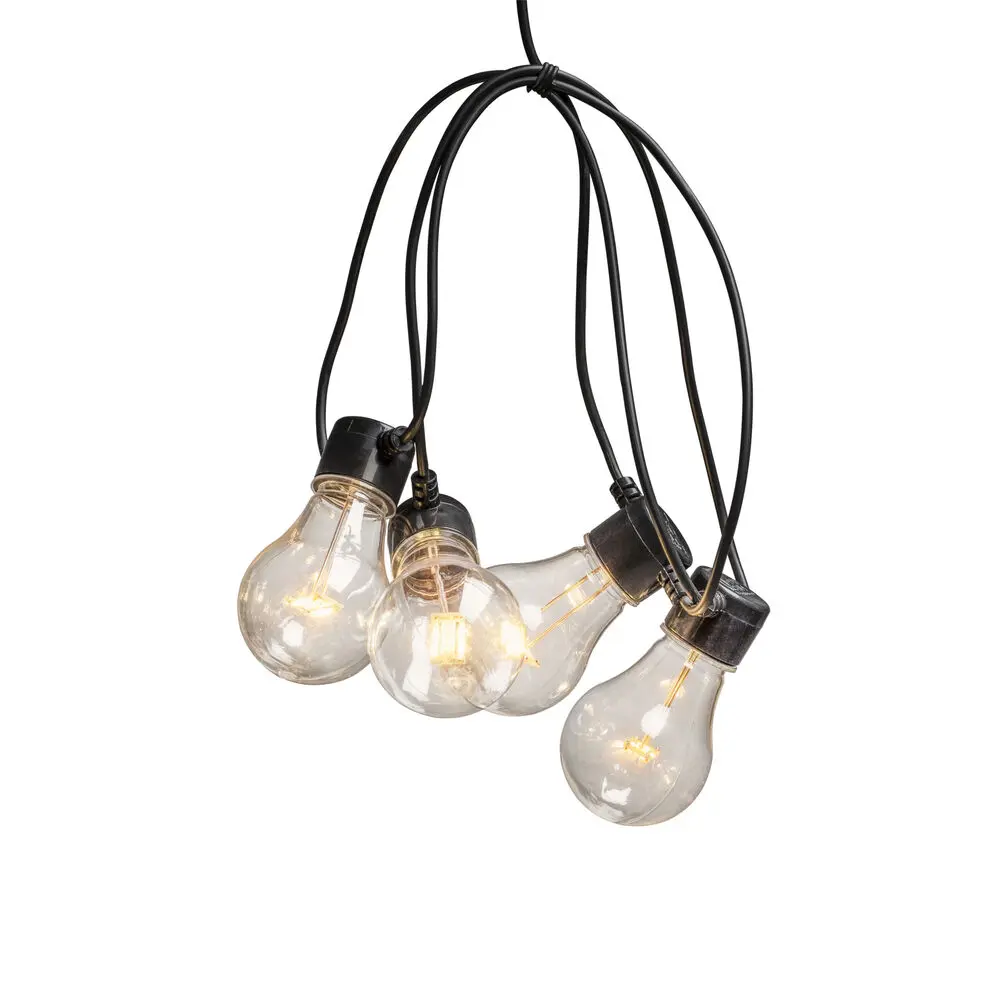 Guirnalda luminosa, LED ámbar, 10m Negro De Konstsmide - Cadena de luces decorativas con 20 luces LED de color &aacute;mbar que crean un ambiente c&aacute;lido y acogedor.