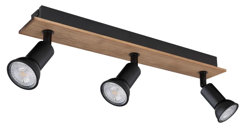 Drew 3 Naturaleza foco de techo De Globo Lighting - Drew &auml;r en stilren takspotlight som imponerar med sin design i svart metall och m&ouml;rkt tr&auml;.