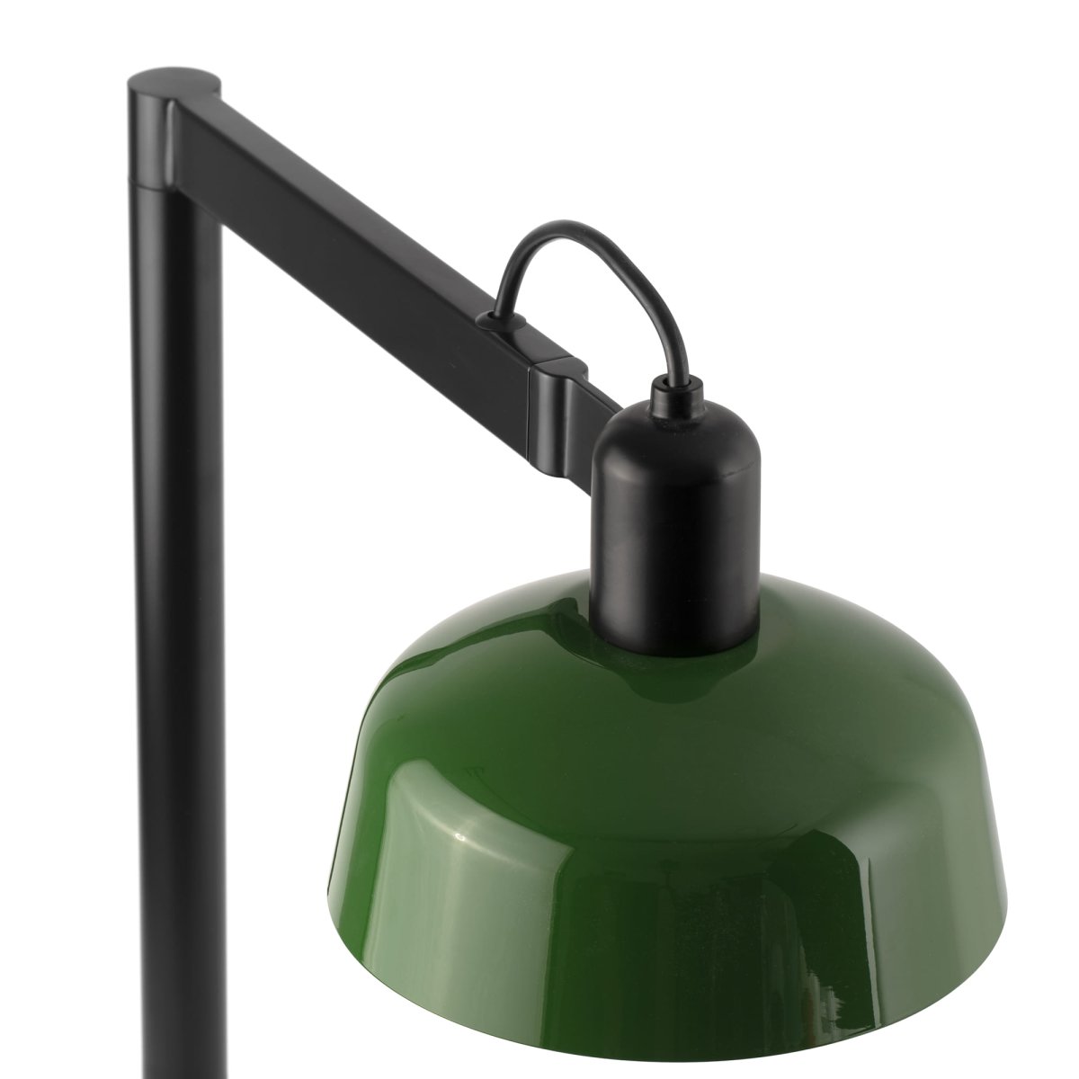 Tatawin 58cm Verde lámpara de escritorio De Faro Barcelona - Tatawin es una l&aacute;mpara de mesa con estructura negra y pantalla met&aacute;lica verde que proporciona una luz direccional y focalizada.