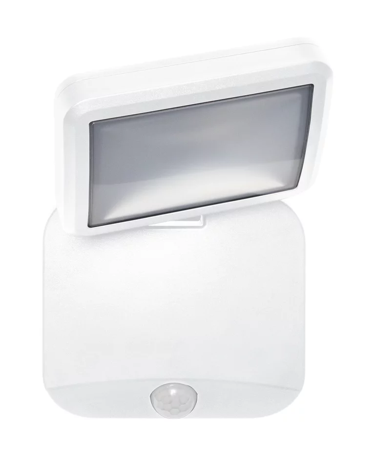 Battery LED Spotlight Sensor Blanco lámpara de exterior De Ledvance - El funcionamiento con bater&iacute;a permite una f&aacute;cil instalaci&oacute;n sin conexi&oacute;n el&eacute;ctrica y la duraci&oacute;n de la bater&iacute;a es de hasta 10 horas de funcionamiento continuo.