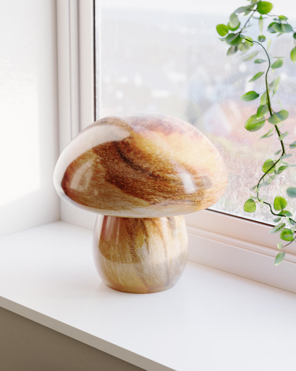 Mira Mushroom 30cm Naturaleza lámpara de mesa De By Rydéns - La l&aacute;mpara no es solo una fuente de luz funcional, sino tambi&eacute;n un detalle art&iacute;stico que resalta su interior con su dise&ntilde;o inspirado en la naturaleza y su calidad artesanal.