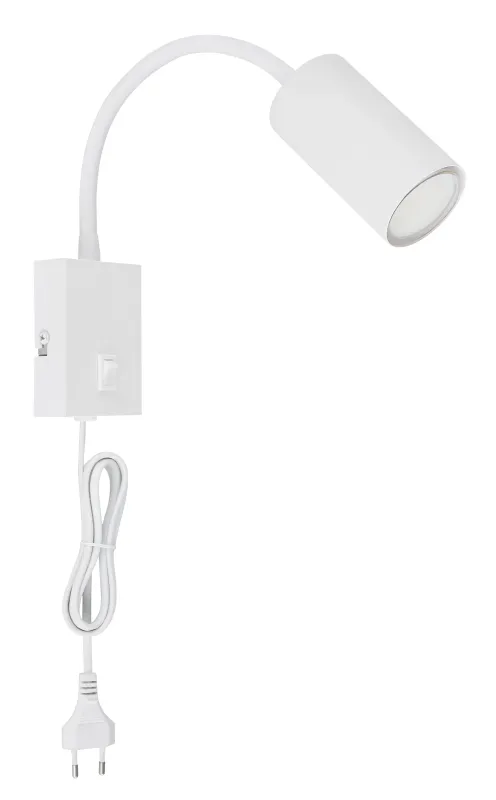 Robby Blanco lámpara de lectura De Globo Lighting - Robby &auml;r en klassisk, kompakt v&auml;gglampa tillverkad i plast och mattvit metall, vilket ger en stilren och modern look.