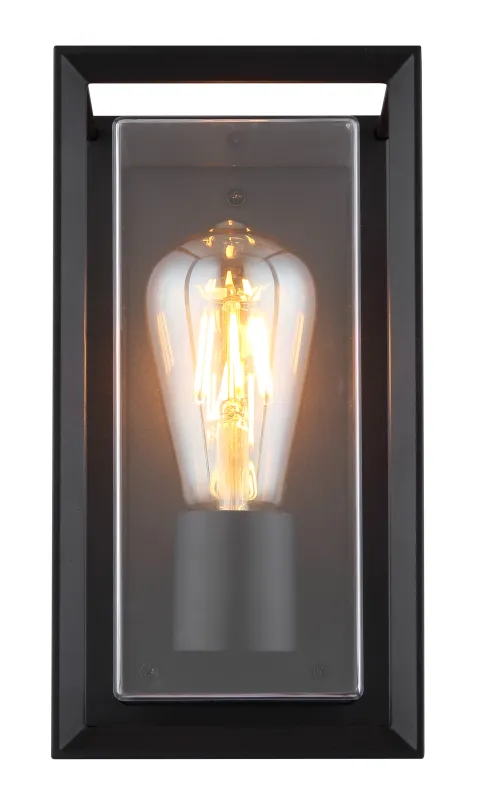 Logana Negro lámpara de exterior De Globo Lighting - Med sin rektangul&auml;ra design och transparenta sk&auml;rm sprider den ett klart och stilrent ljus, perfekt f&ouml;r allt fr&aring;n tr&auml;dg&aring;rdar till uppfarter.