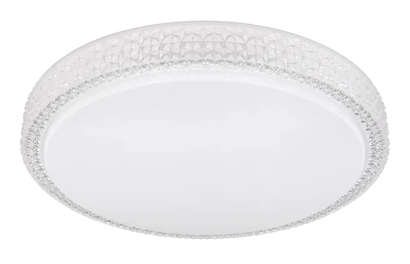 Ovi Ø40 Blanco plafón De Globo Lighting - Kombinationen av vit metall, glittrande dekordetaljer och klara plastkristaller g&ouml;r den till en riktig blickf&aring;ngare.