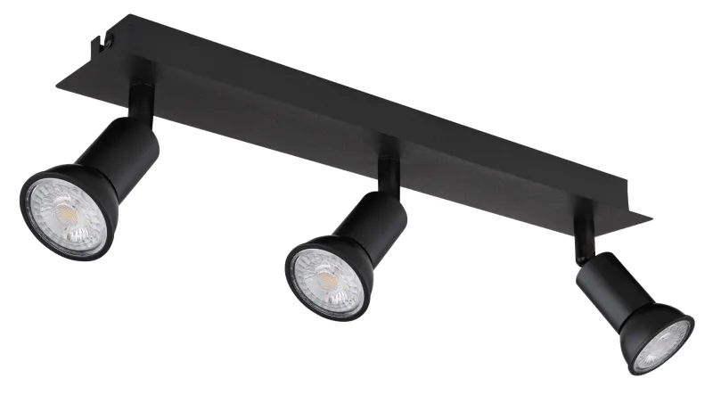 Drew 3 Negro foco de techo De Globo Lighting - Drew &auml;r en stilren takspotlight som imponerar med sin enhetliga svarta design.