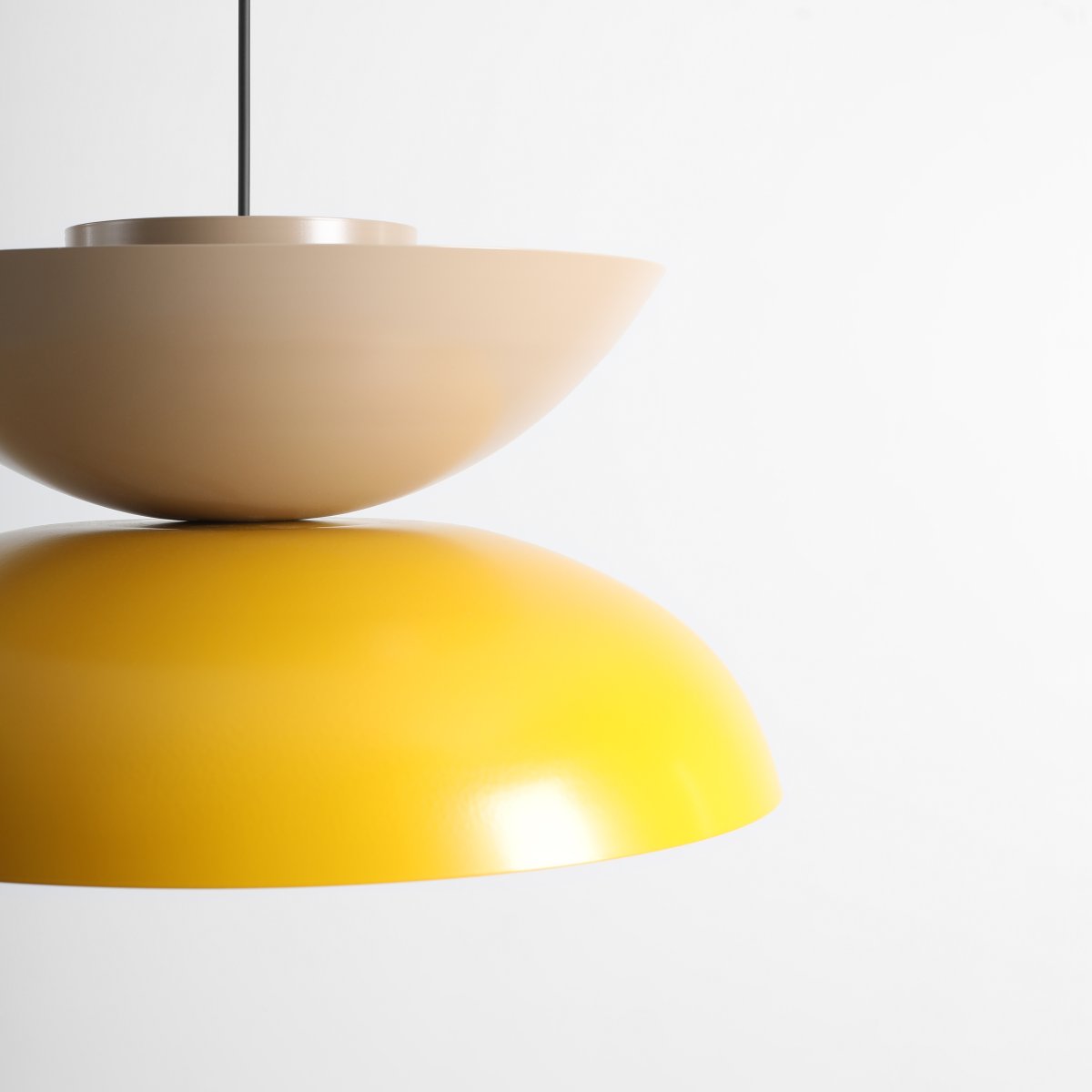 Millo Ø47 Amarillo/beige Lámpas de techo De Artera - Proporciona una iluminación agradable y es ideal para colocar sobre una mesa de comedor, en el salón o en un pasillo.