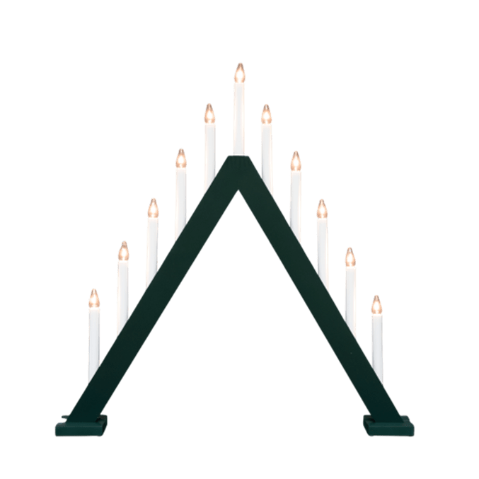 Nova 11 verde oscuro De Pixie Design - Nova es un cl&aacute;sico portavelas de madera para Adviento con once velas en un hermoso color verde oscuro, que evoca las celebraciones navide&ntilde;as tradicionales.