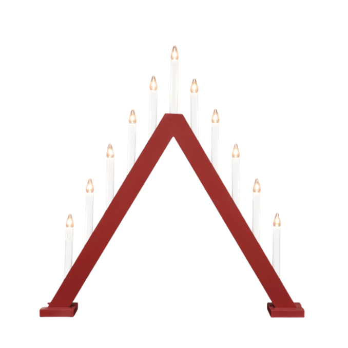 Nova 11 ROJO De Pixie Design - Nova es un cl&aacute;sico portavelas de madera con once velas en un hermoso tono rojo, que evoca las celebraciones navide&ntilde;as tradicionales.