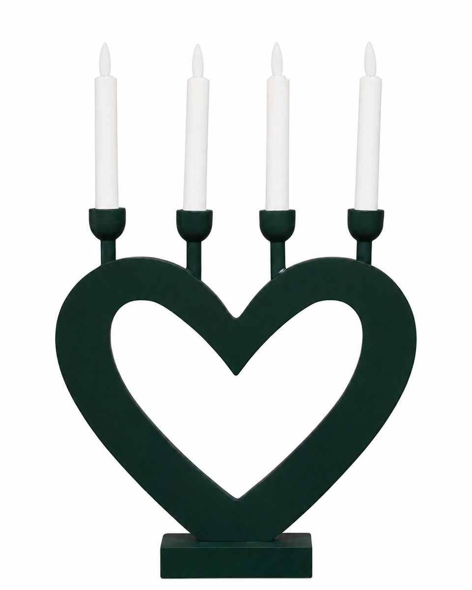 Corazón verde oscuro De Pixie Design - Su forma de coraz&oacute;n crea una silueta encantadora, convirti&eacute;ndolo en un bonito elemento decorativo, por ejemplo, en una ventana, sobre un escritorio o una mesita auxiliar.