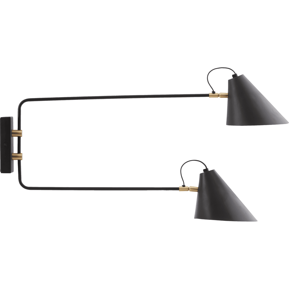 Club Double 80cm Negro lámpara de pared De House Doctor - Con la lámpara de pared decorativa Club Double de House Doctor aportará una luz atmosférica a su estancia y una decoración elegante a su pared.