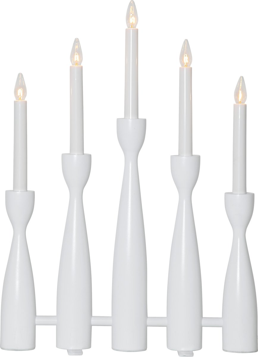 Midja 2.0 Blanco De Star Trading - Candelabro de Adviento de color blanco, elegante y moderno, fabricado en madera.