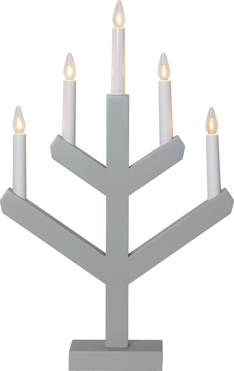 Vinga Gris De Star Trading - El portavelas perfecto para Navidad, el portavelas de Adviento est&aacute; hecho de madera.
