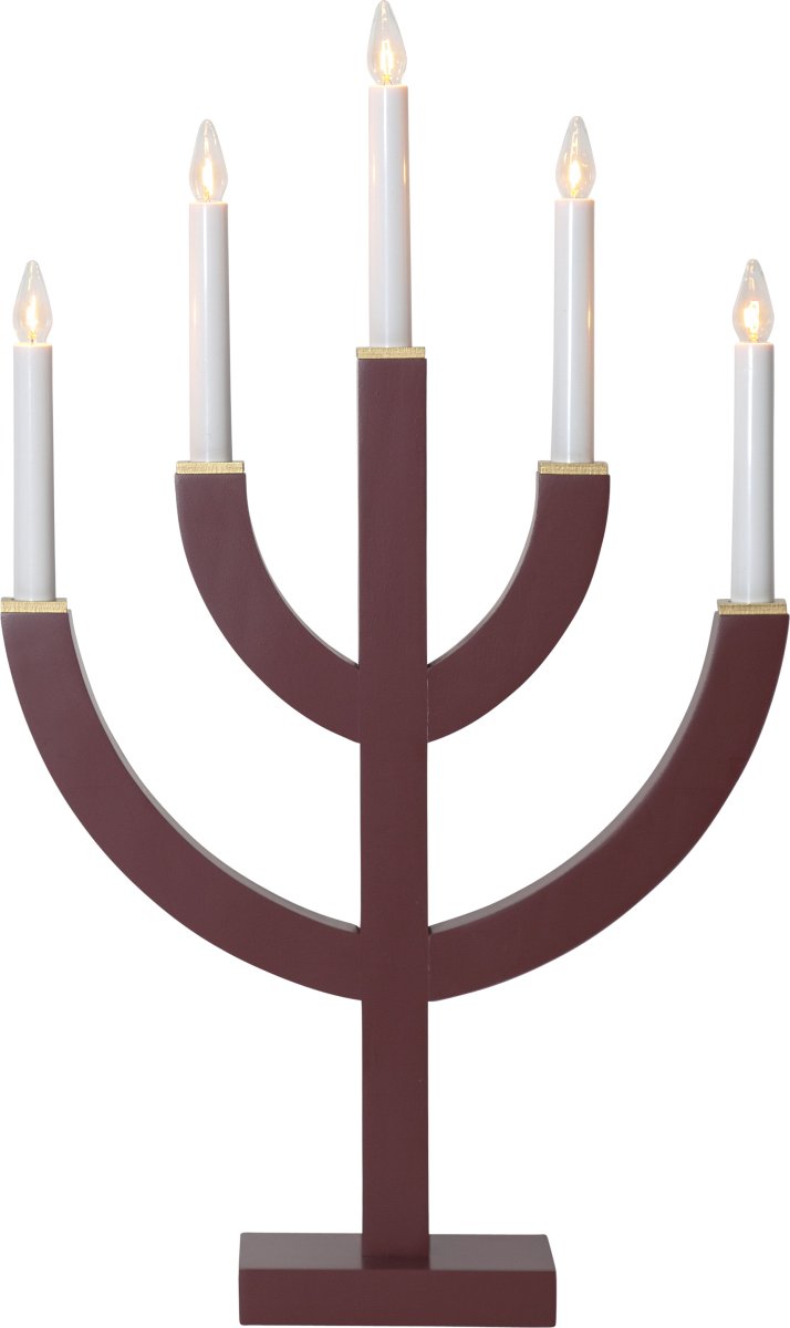 Anno ROJO De Star Trading - El candelabro es moderno y tradicional al mismo tiempo y encaja perfectamente en una ventana o en una mesa.