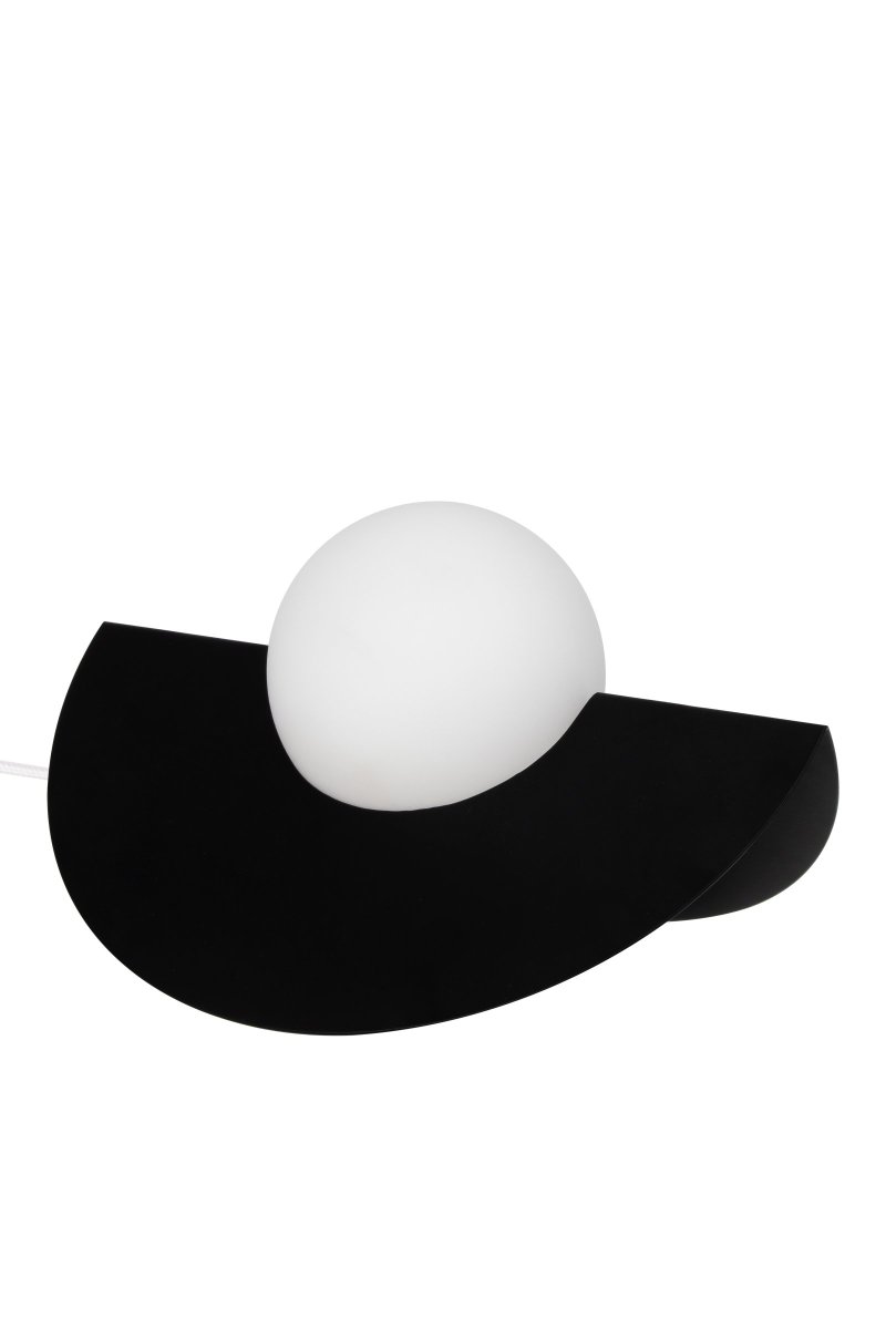 Roccia 17cm Negro lámpara de mesa De Globen Lighting - La l&aacute;mpara tiene un cable textil blanco de 200 cm de longitud con interruptor y enchufe.
