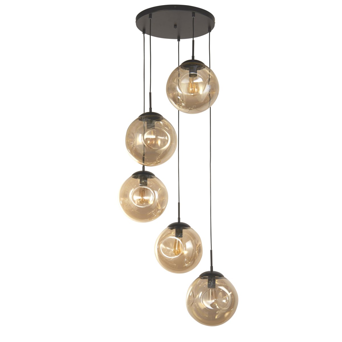 Punch Ø60 Champán Lámpas de techo De Searchlight - Las pantallas de cristal ligeramente cóncavas, combinadas con la estructura de metal negro, crean un contraste moderno y elegante que complementa diversos estilos de decoración.