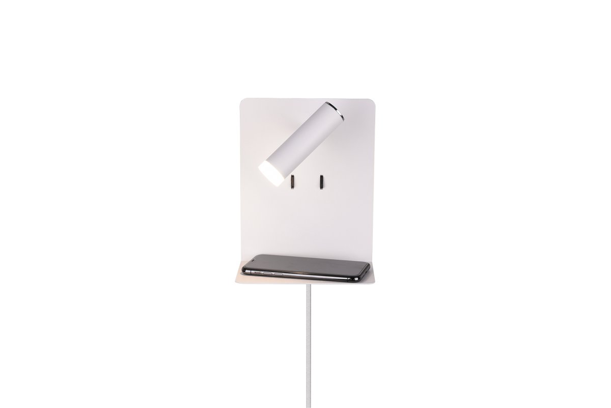 Element Blanco lámpara de lectura De Trio Lighting - La luz de lectura ajustable la hace ideal como l&aacute;mpara de pared junto a la cama.