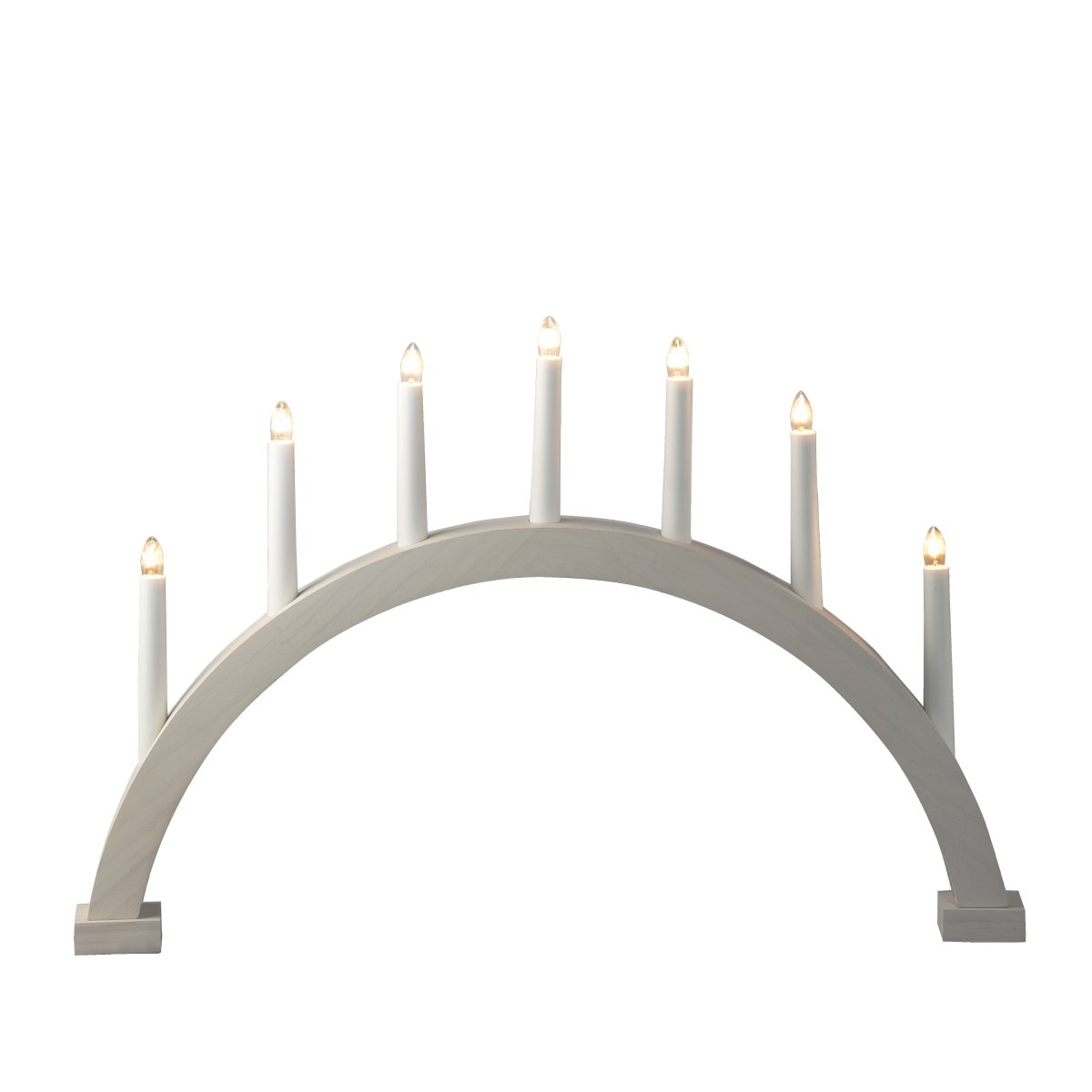 Arch 7 Lights Blanco De Konstsmide - La estructura es de madera te&ntilde;ida de blanco, lo que le da un aspecto natural y atemporal.