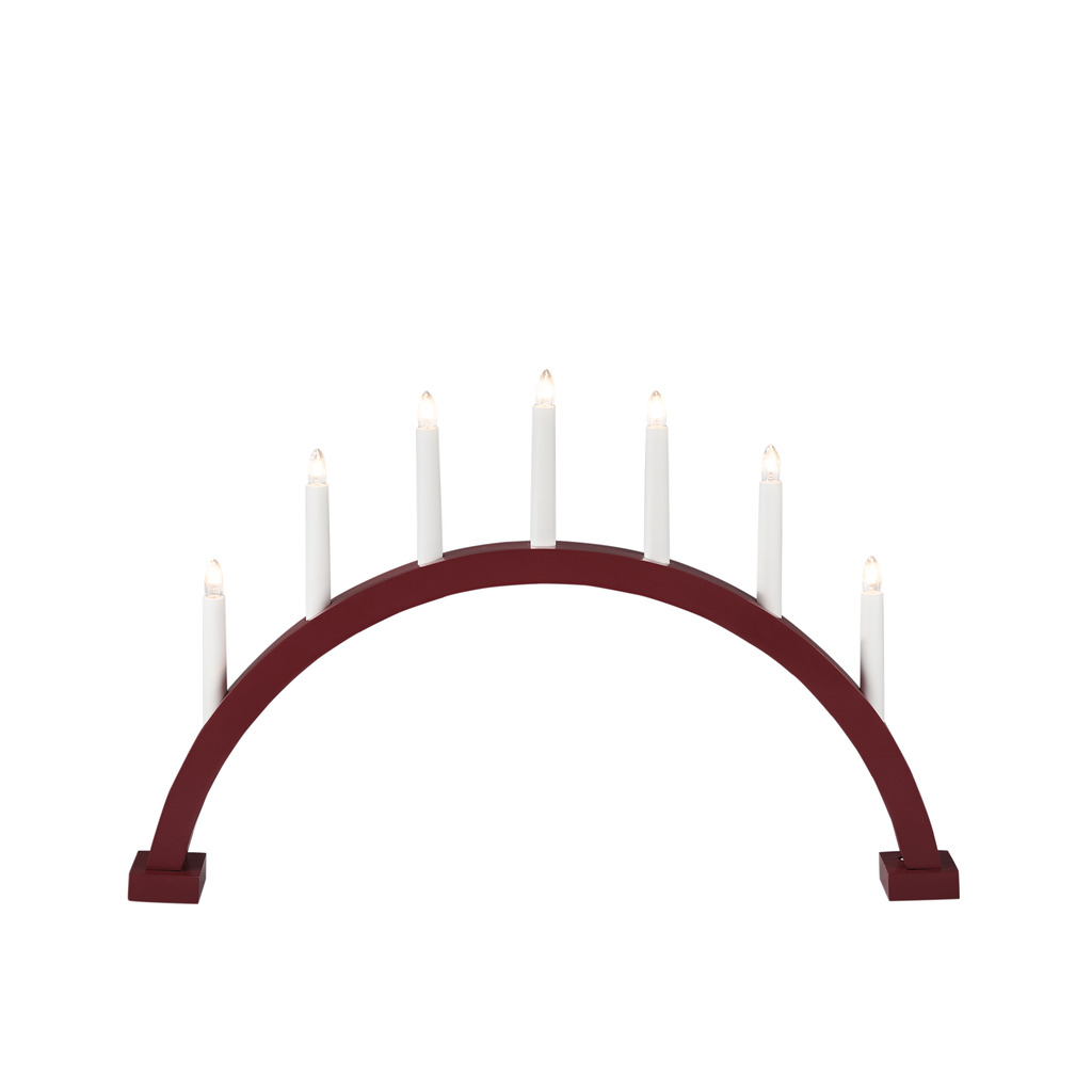 Arch 7 Lights Rojo oscuro mate De Konstsmide - Fabricado en madera y pintado en tono marr&oacute;n oscuro mate.